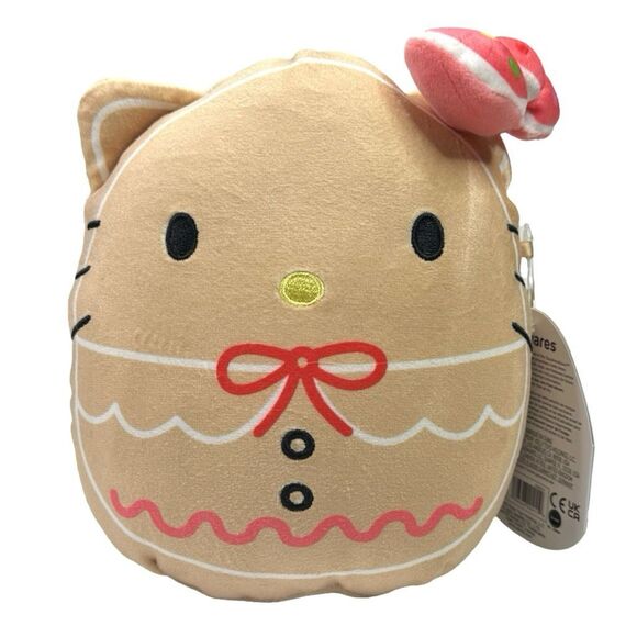 Squishmallows / KellyToy x Sanrio Christmas Hello Kitty 8” Gingerbread Plush - Picture 1 of 4